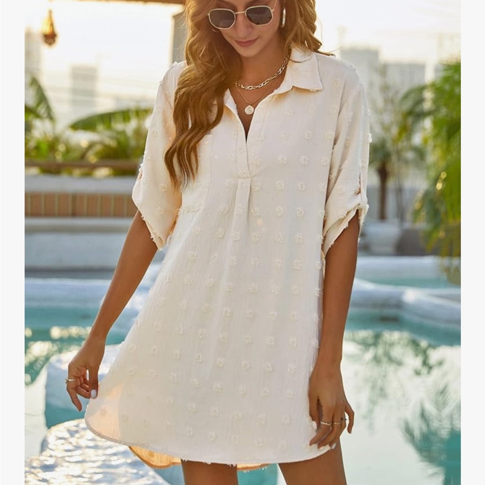 Elegant Cream Swim Cover-Up